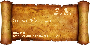 Siska Márton névjegykártya