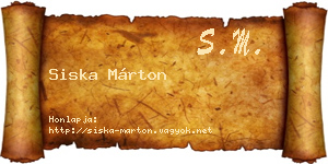 Siska Márton névjegykártya