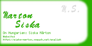 marton siska business card
